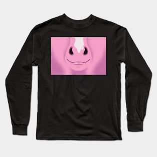 Pink Stripe Horse Face Long Sleeve T-Shirt